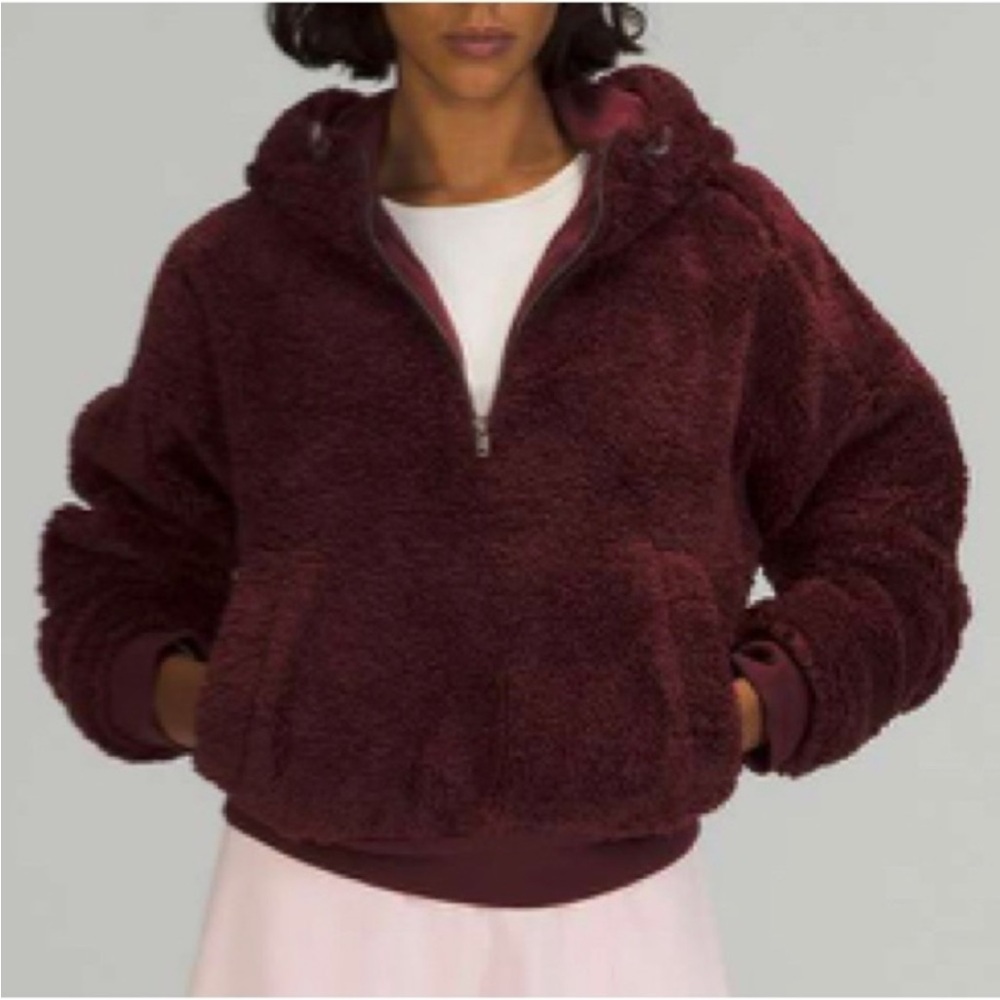 LULULEMON 1/2 Zip Textured fleece Merlot 2